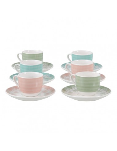 Set of Mugs with Saucers Porcelain 6...