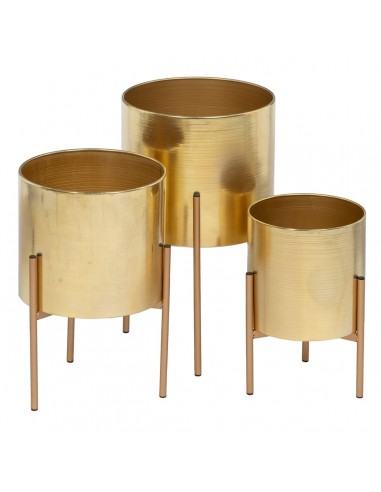 Set of Planters Golden Metal 23 x 23...