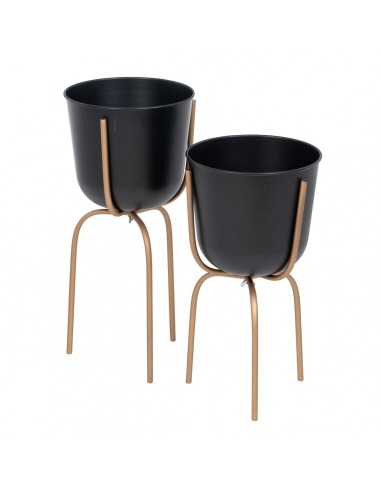 Set of Planters 23 x 23 x 48 cm Black...