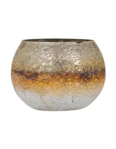 Bougeoir 18 x 18 x 14 cm Verre Gris...