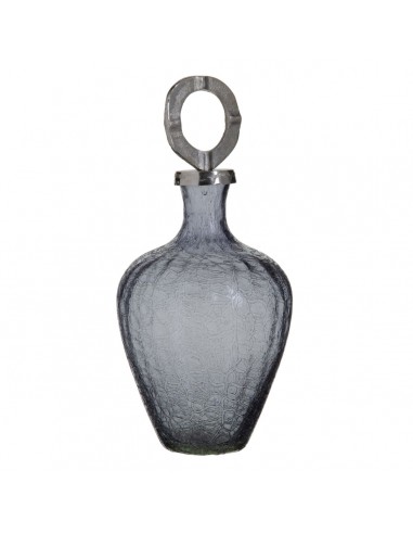 Vase Verre Gris Métal Argent 20 x 20...