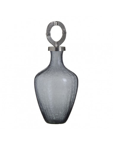 Vase Verre Gris Métal Argent 23 x 23...