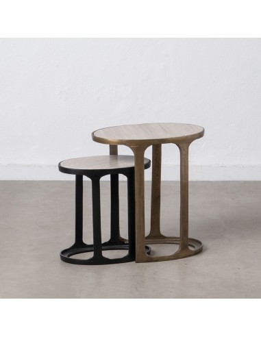 Side table 45 x 29 x 48 cm Black Golden