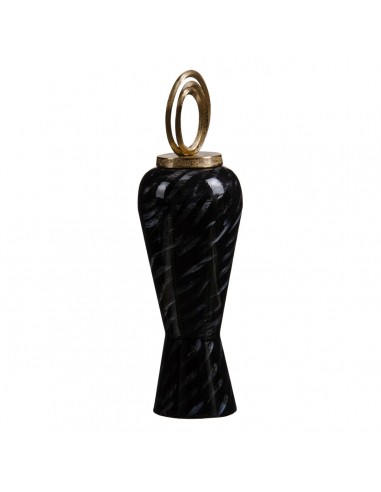 Vase 18 x 18 x 58 cm Crystal Black...