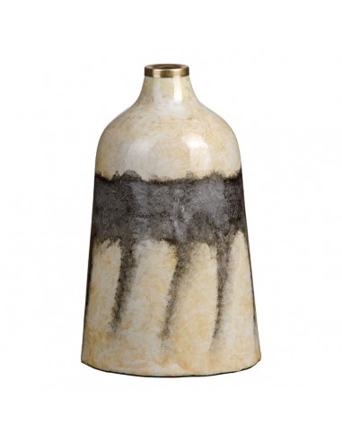 Vase Kristall Grau 18 x 18 x 31 cm Creme