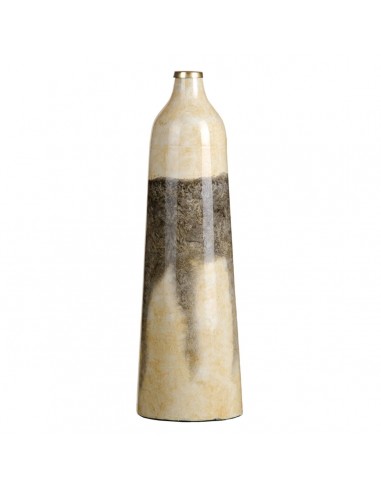 Vase 16 x 16 x 50 cm Kristall Grau Creme