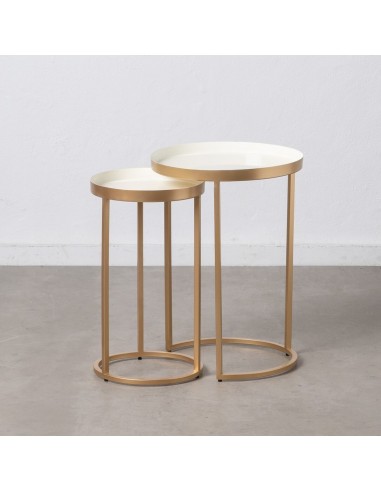 Beistelltisch Gold Creme 41 x 41 x 59 cm