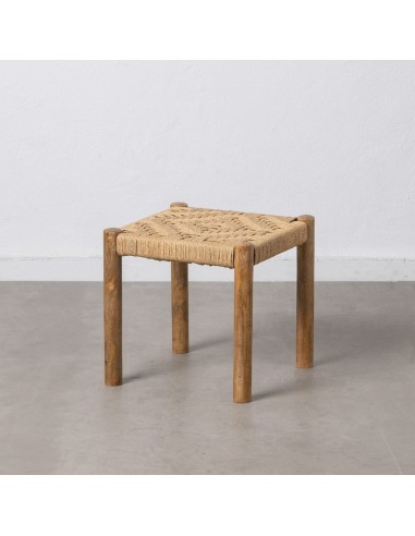 Bench Wood 40 x 40 x 40 cm Natural Fibre