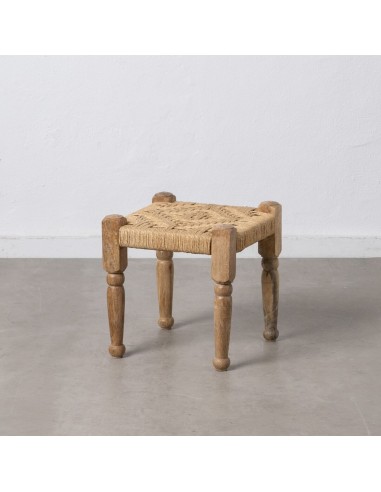 Bench Wood 40 x 40 x 40 cm Natural Fibre