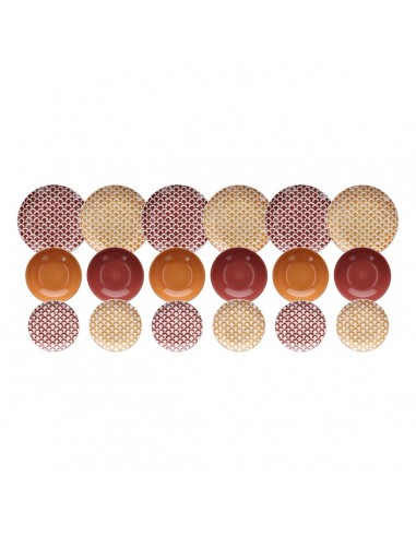 Tableware 18 Pieces Burgundy 1 cm...