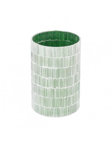 Bougeoir Vert Verre Ciment 13 x 13 x...