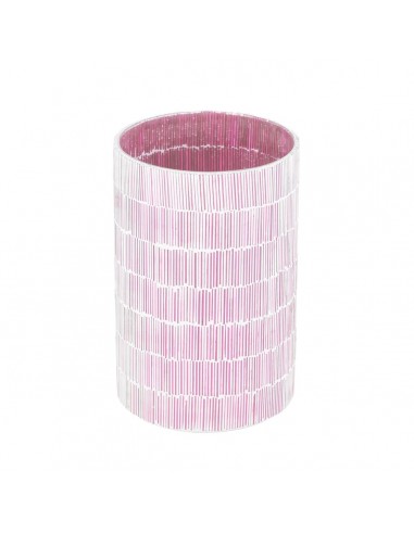 Bougeoir Rose Verre Ciment 13 x 13 x...