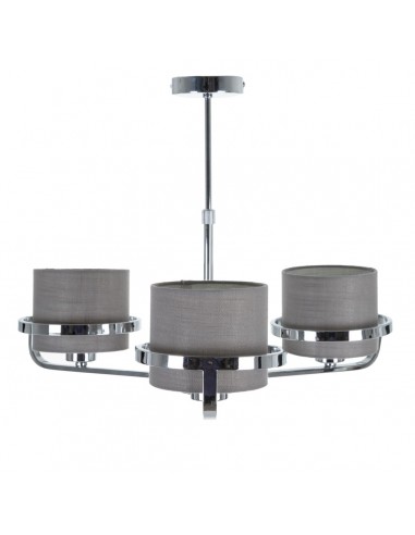 Ceiling Light Grey Silver Linen Metal...