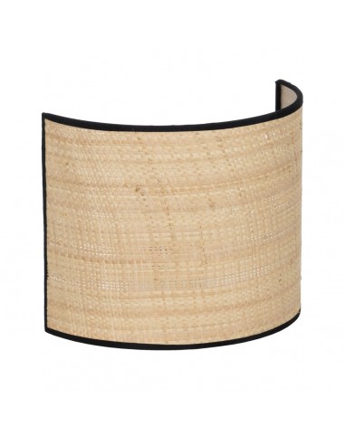 Wall Light Black Natural Raffia Iron...