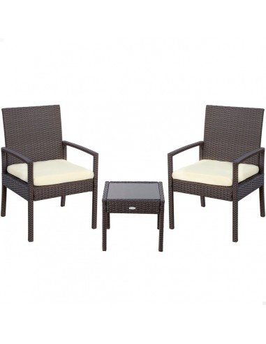 Table Set with 2 Armchairs Aktive