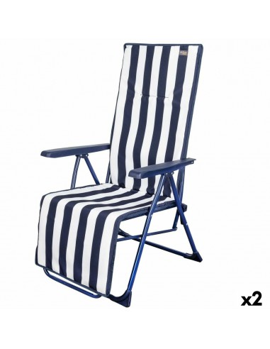 Sun-lounger Aktive White Navy Blue...