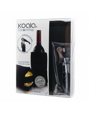 Set Vino Koala   Nero Metallo 2 Pezzi