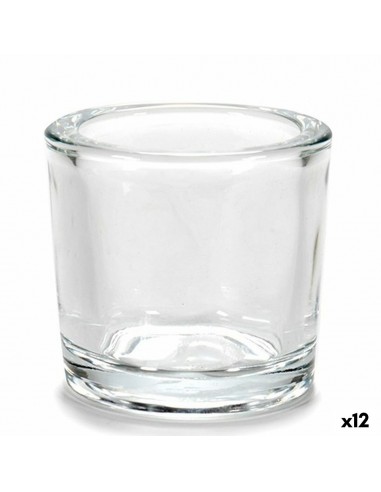 Bougeoir Transparent verre 6,5 x 6 x...