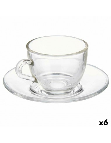 Cup with Plate Transparent Glass 85...