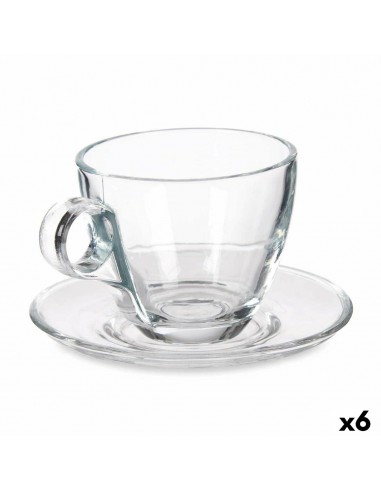 Cup with Plate Transparent Glass 170...