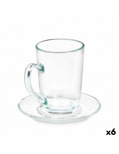 Cup with Plate Transparent Glass 200...