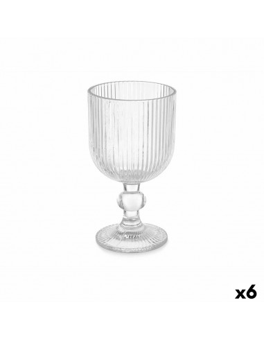 Wine glass Stripes Transparent Glass...