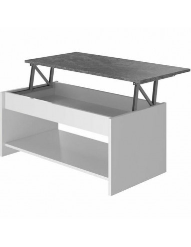 Lift-Top Coffee Table White/Grey 50 cm