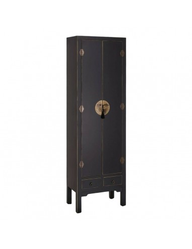 Cupboard ORIENTE 55 x 33 x 185 cm Black