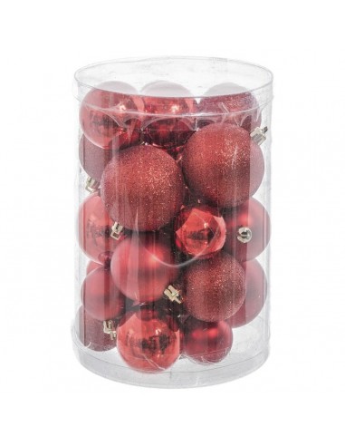 Kerstballen Rood Plastic Purpurine...