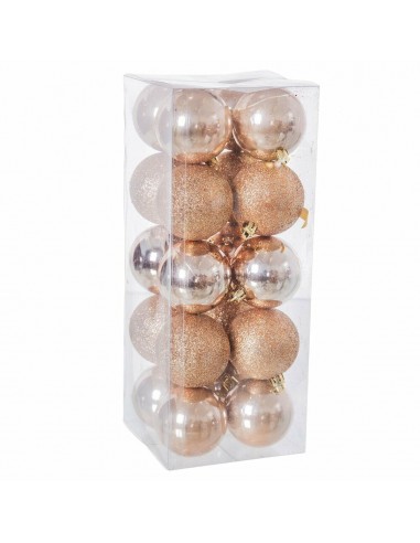 Boules de Noël Cuivre Plastique 6 x 6...