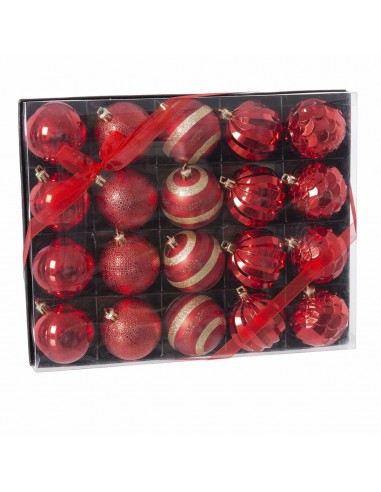 Christmas Baubles Red Plastic 6 x 6 x...