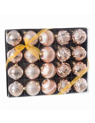 Christmas Baubles Copper Plastic 6 x...