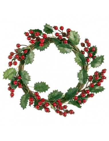 Couronne de Noël Rouge Vert Plastique...