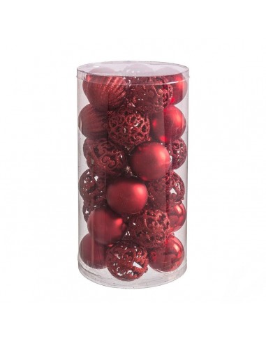 Christmas Baubles Red Plastic 5 x 5 x...