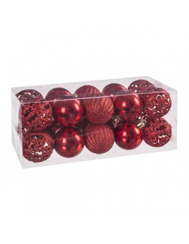 Boules de Noël Rouge Plastique Formes...