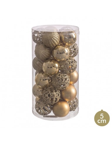 Christmas Baubles Golden Plastic 5 x...