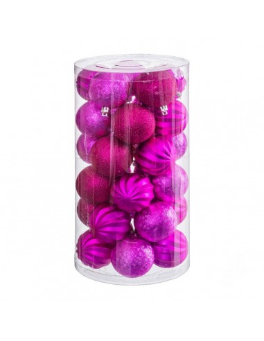 Palle di Natale Fucsia Plastica 6 x 6...