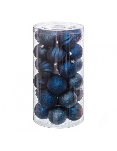 Christmas Baubles Blue Plastic 6 x 6...