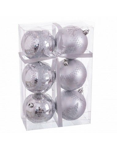 Kerstballen Zilver Plastic Herten 8 x...