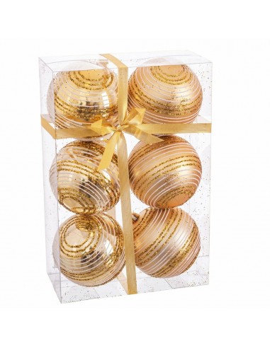 Boules de Noël Doré Plastique Spirale...