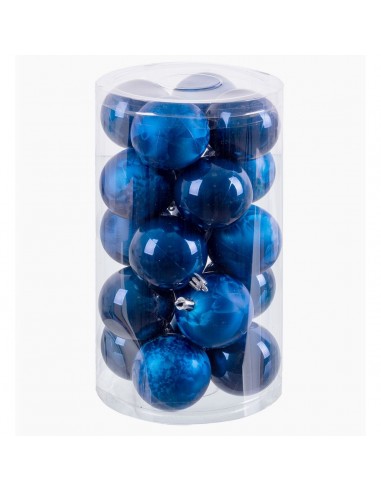 Christmas Baubles Blue Plastic 6 x 6...