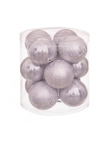 Christmas Baubles Silver Plastic 8 x...