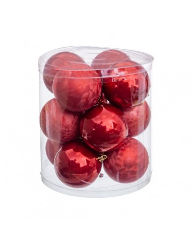 Boules de Noël Rouge Plastique 8 x 8...