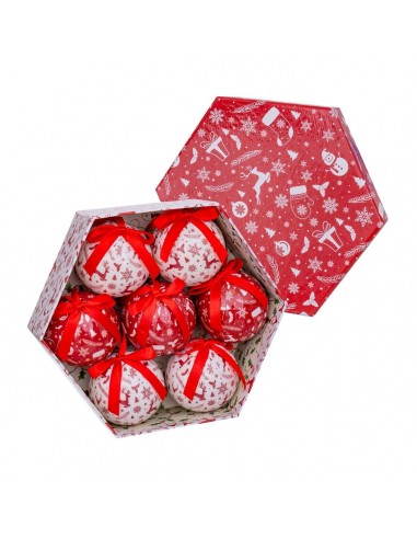 Boules de Noël Blanc Rouge Papier...