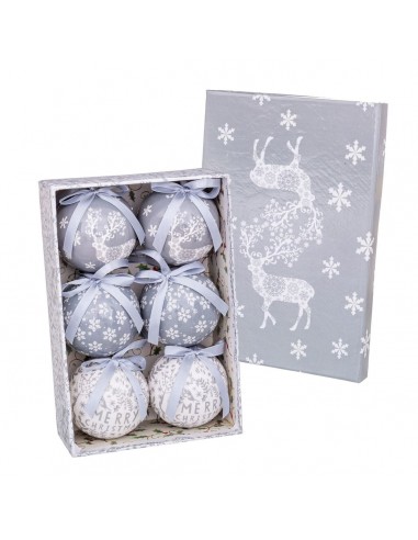 Christmas Baubles White Silver Paper...