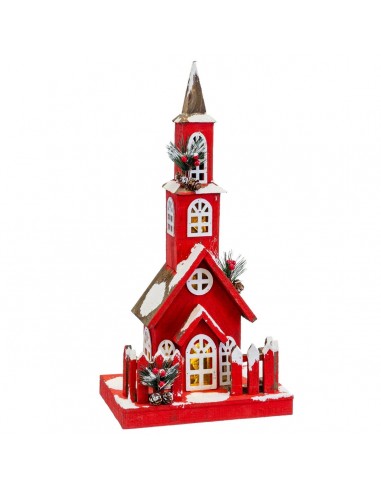 Kerstversiering Rood Hout Huis 17 x...