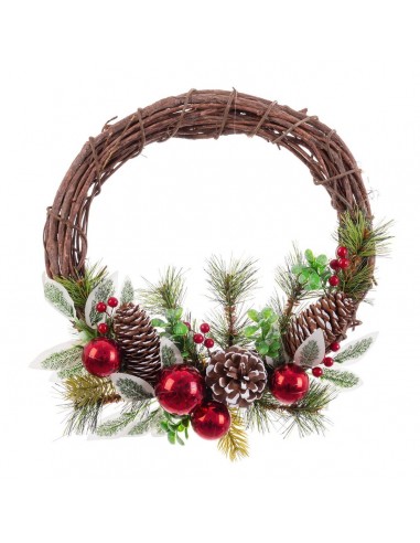 Couronne de Noël Marron Rouge...