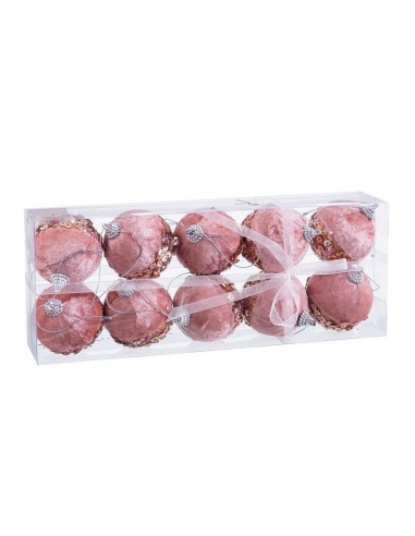 Kerstballen Roze Gouden Polyfoam...