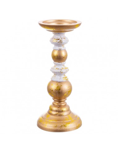 Candleholder Golden Wood 25 x 11 x 11 cm