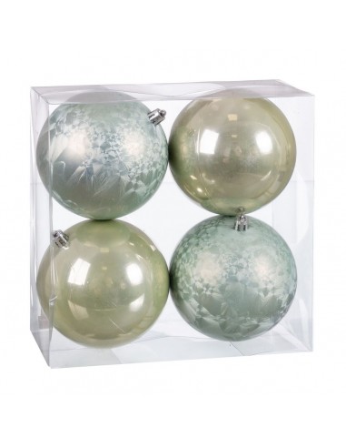 Christmas Baubles Green Plastic 10 x...